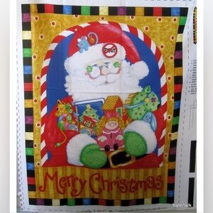 Merry Christmas by Kimberly Montgomery Santa Wall hanging sewing panel New